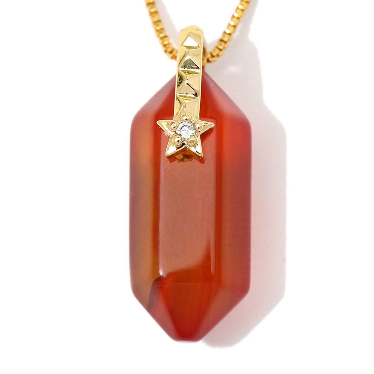 6pcs/Lot Natural Stone Copper Diamond Shape Black Agate DIY Charm Square Zircon Star Necklace Pendant Woman Jewelry Wholesale