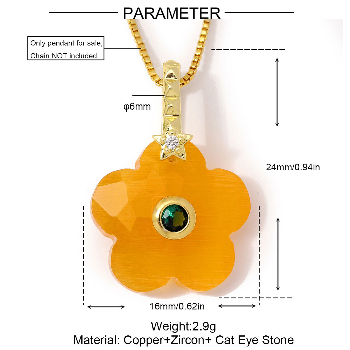 6pcs/Lot Copper Glass Stone Square DIY Charms Zircon Star Flower Shaped Necklace Pendants Woman Special Gift Jewelry Wholesale