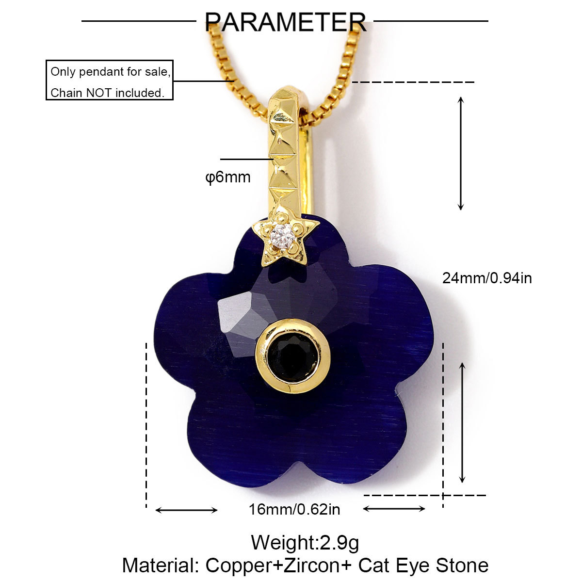 6pcs/Lot Copper Glass Stone Square DIY Charms Zircon Star Flower Shaped Necklace Pendants Woman Special Gift Jewelry Wholesale