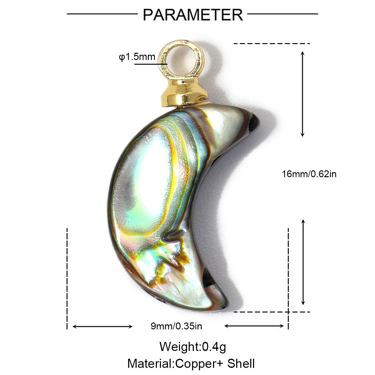 6pcs/Lot Copper Star Moon Circle DIY Earring Charms Lucky Mermaid Tail Fish Necklace Pendants Woman Waterdrop Jewelry Wholesale