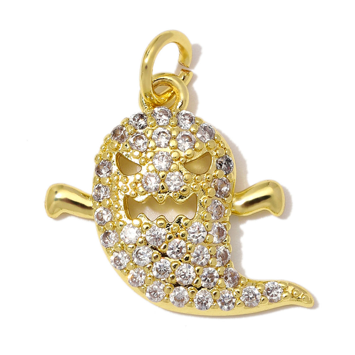 6pcs/Lot Wholesale Copper Zircon Ghost Witch Hat DIY Bracelet Charm Cross Virgin Mary Necklace Pendant Woman Halloween Gift Jewelry
