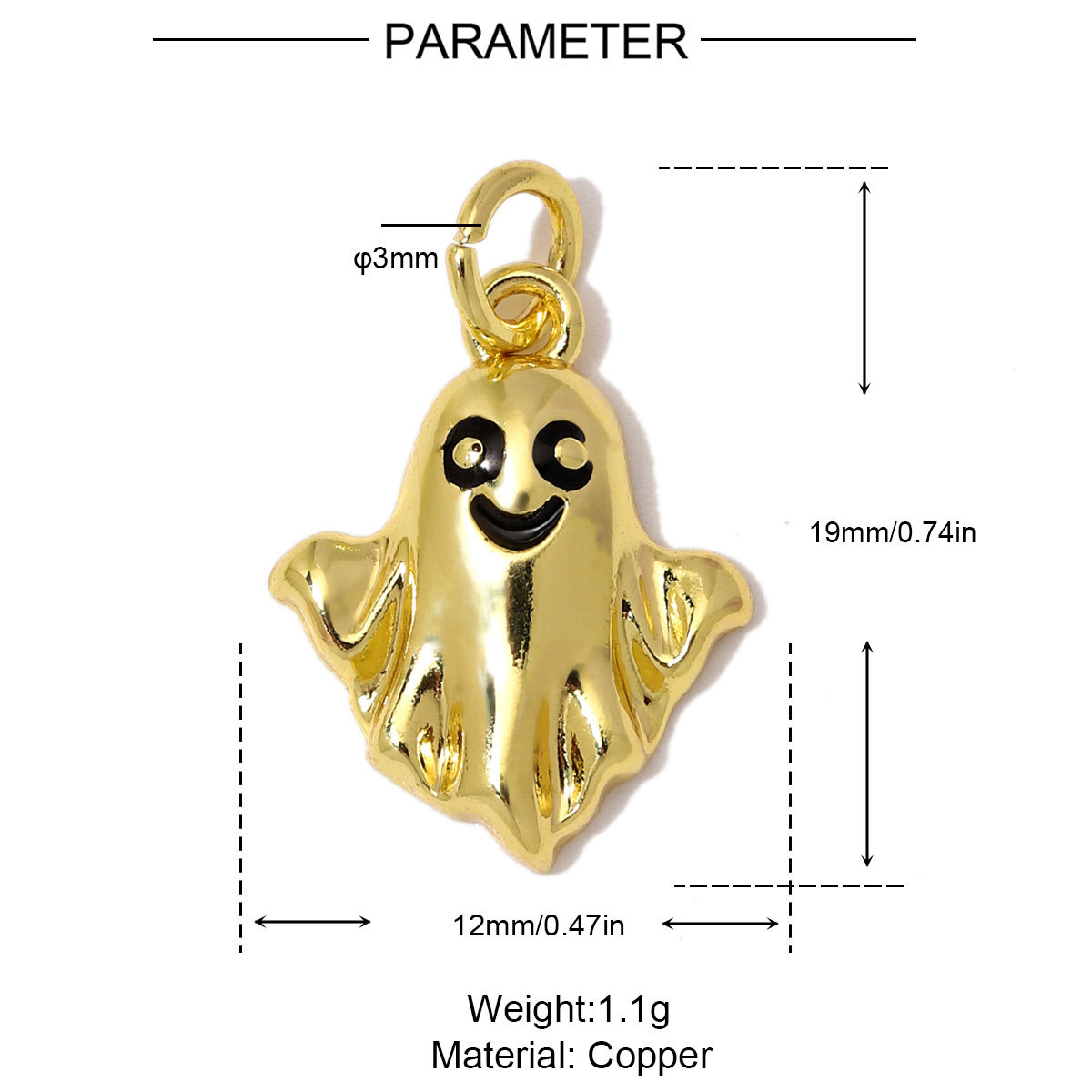 6pcs/Lot Wholesale Copper Zircon Ghost Witch Hat DIY Bracelet Charm Cross Virgin Mary Necklace Pendant Woman Halloween Gift Jewelry