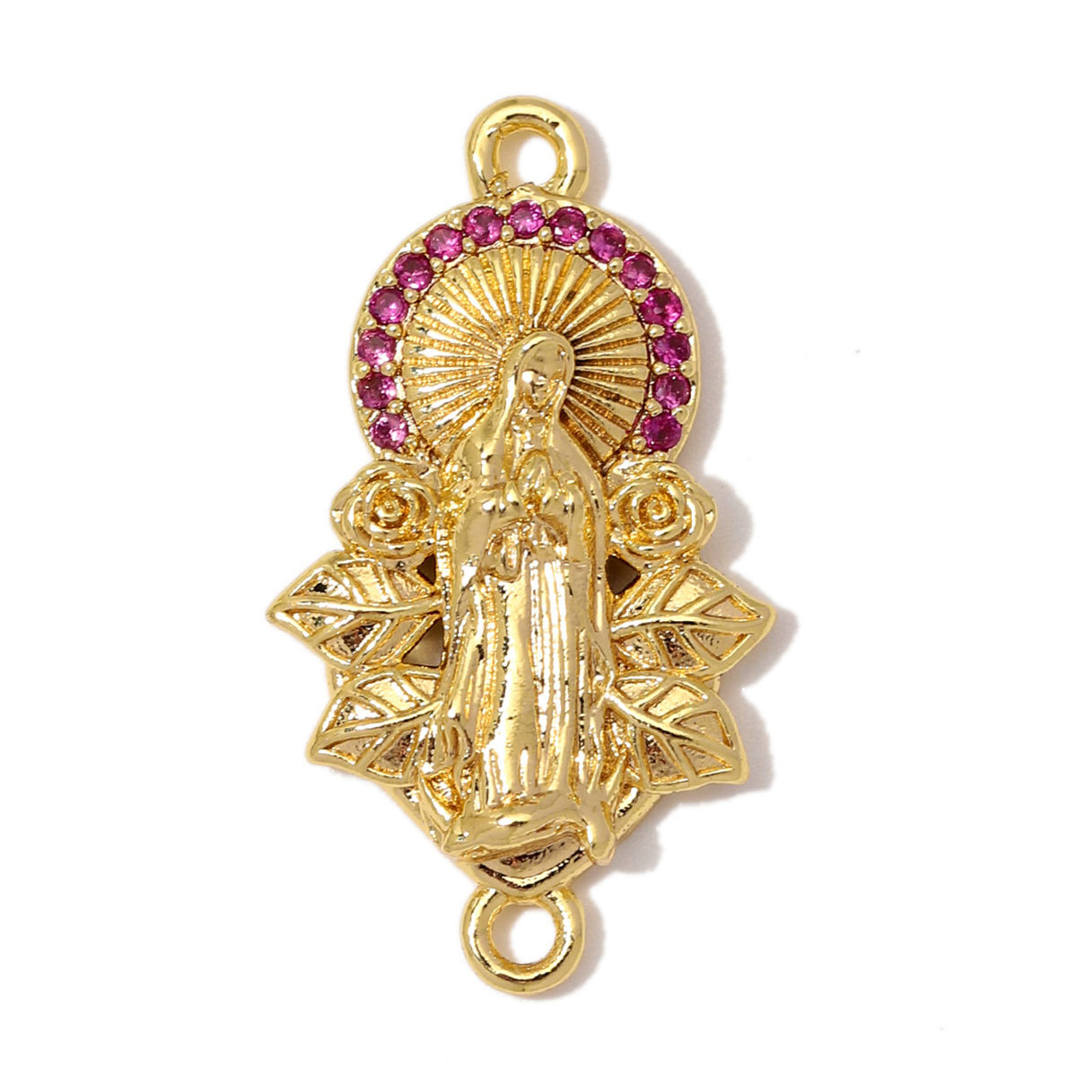 6pcs/Lot Wholesale Copper Zircon Ghost Witch Hat DIY Bracelet Charm Cross Virgin Mary Necklace Pendant Woman Halloween Gift Jewelry