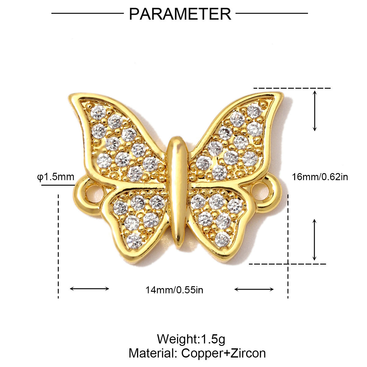6pcs/Lot Copper Zircon Coffee Cup Butterfly DIY Bracelet Charms Sail Boat Heart Necklace Pendant Woman Rocket Jewelry Wholesale