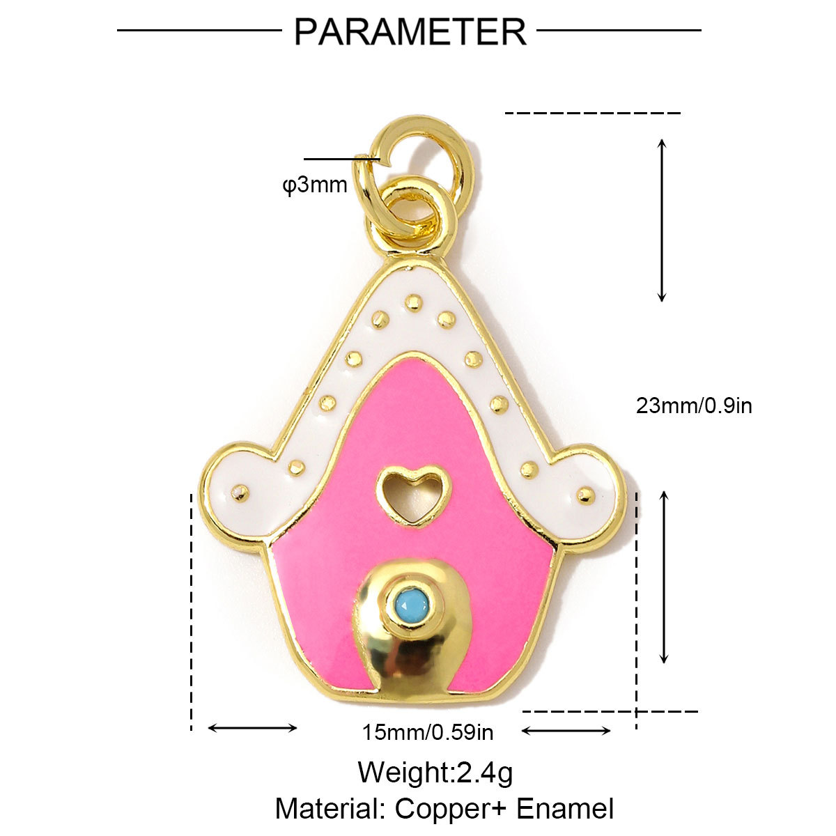 6pcs/Lot Wholesale Copper Zircon Santa Claus Bell DIY Bracelet Charms Snow House Necklace Pendant Woman Christmas Hat Gift Jewelry