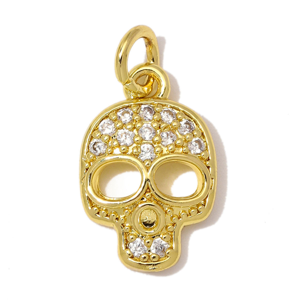 6pcs/Lot Copper Zircon Skull Fish DIY Bracelet Charms Crown Star Plane Necklace Pendant Woman Flower Horse Jewelry Wholesale