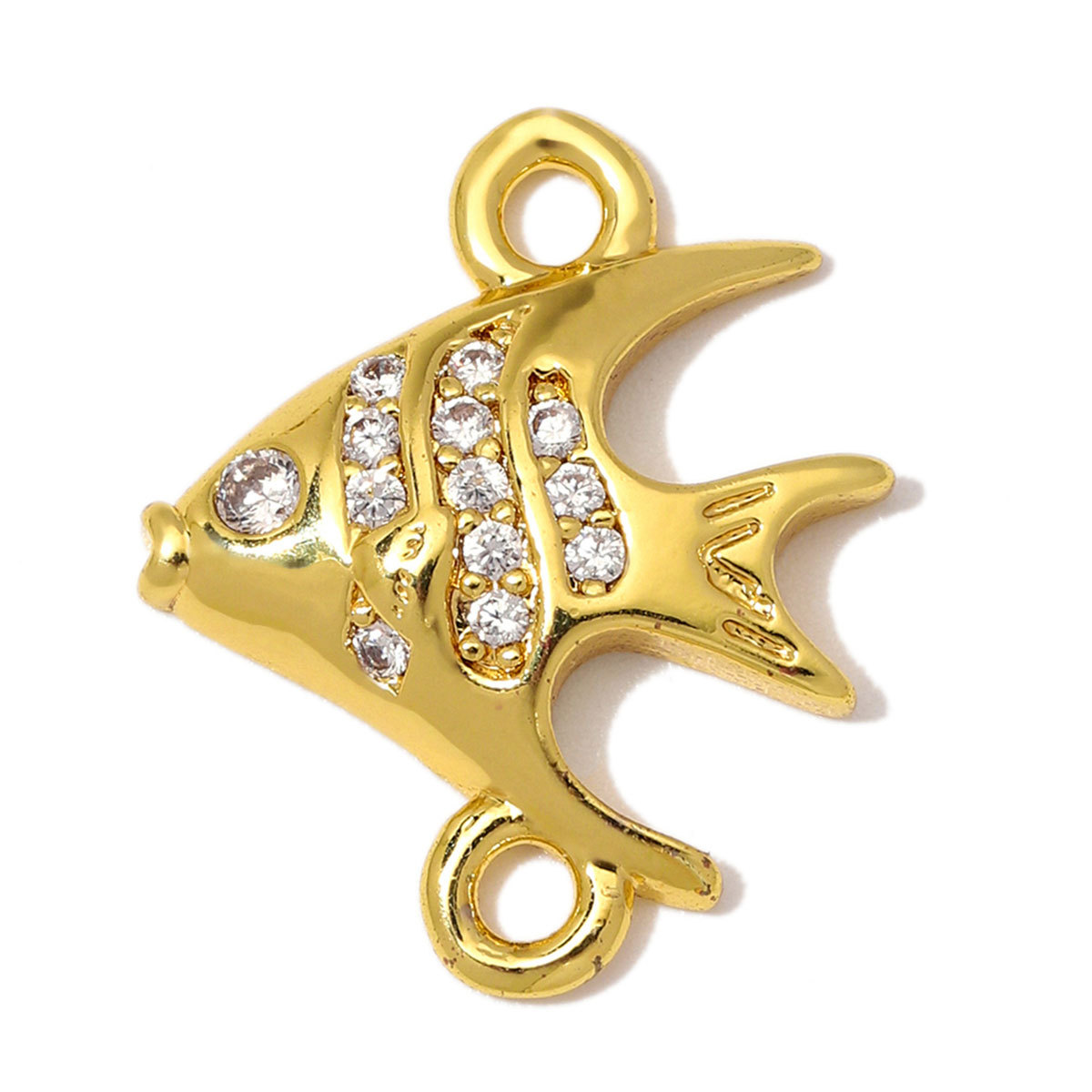 6pcs/Lot Copper Zircon Skull Fish DIY Bracelet Charms Crown Star Plane Necklace Pendant Woman Flower Horse Jewelry Wholesale