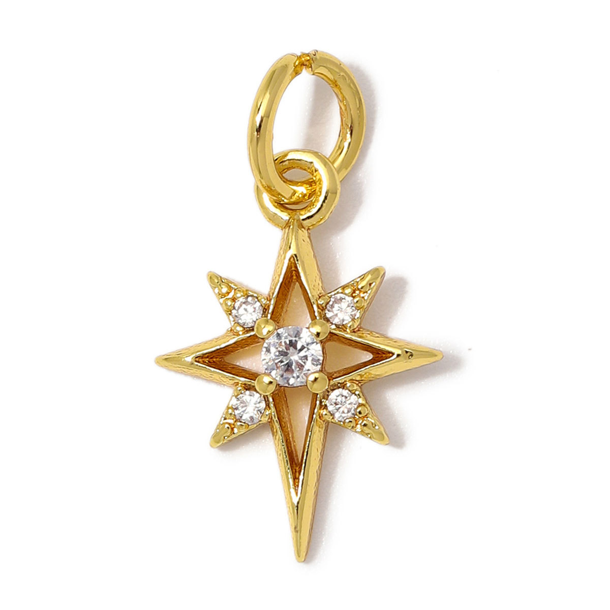 6pcs/Lot Copper Zircon Skull Fish DIY Bracelet Charms Crown Star Plane Necklace Pendant Woman Flower Horse Jewelry Wholesale