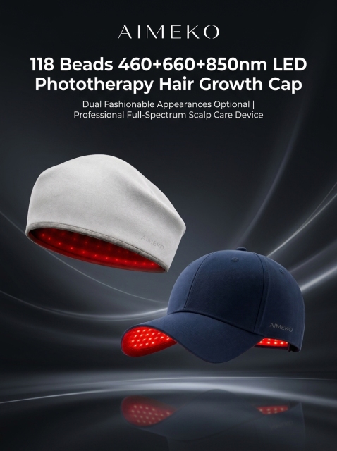 AIMEKO LED Hair Growth Cap Multi-Wavelength Wearable LED Hair Growth Solution