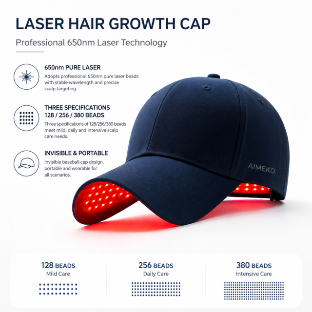AIMEKO 650nm Pure Laser Hair Growth Cap Professional Single-Wavelength Laser Hair Growth Solution