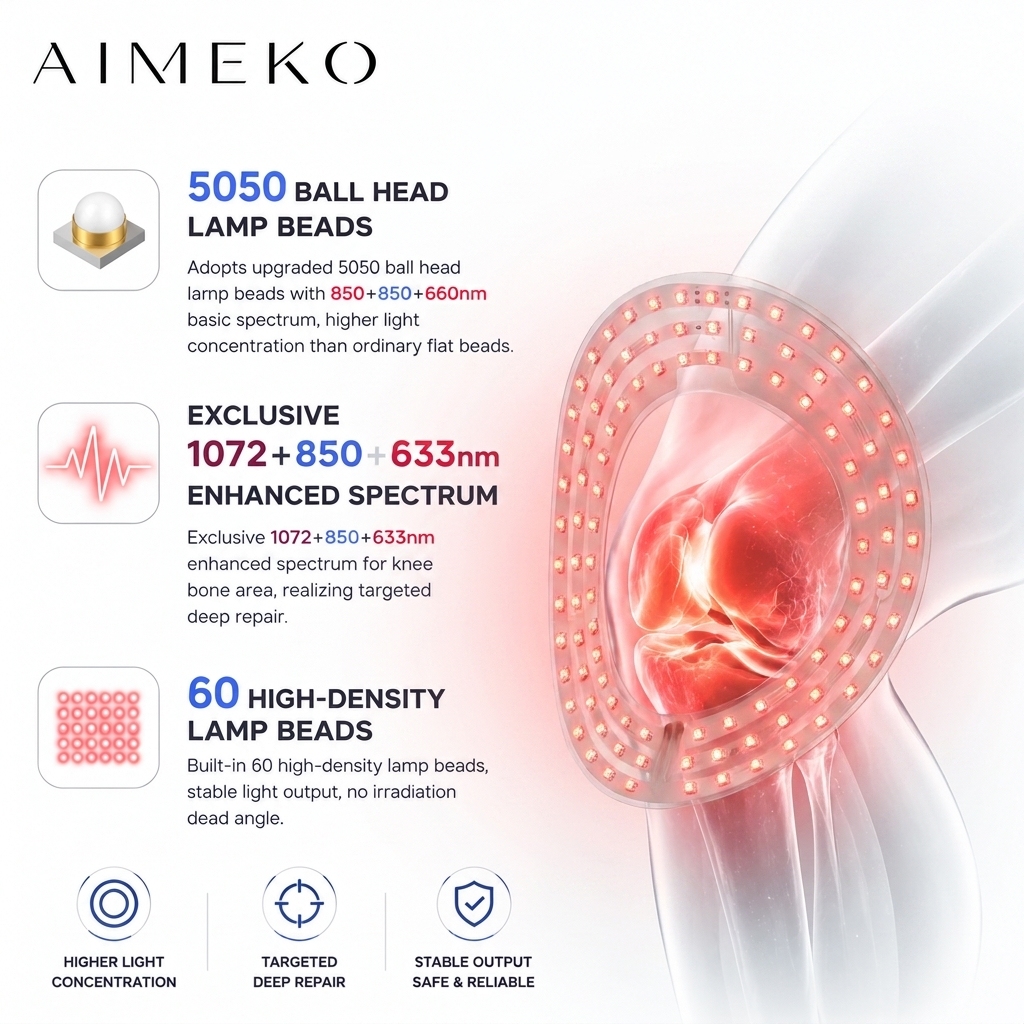 AIMEKO Red Light Therapy Knee Wrap Customized Dual-Zone LED Wellness Solution For Wearable Applications