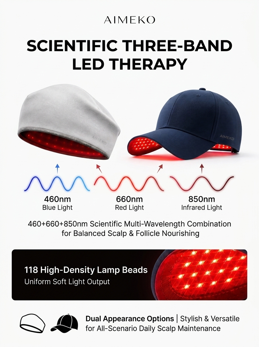 AIMEKO LED Hair Growth Cap Multi-Wavelength Wearable LED Hair Growth Solution