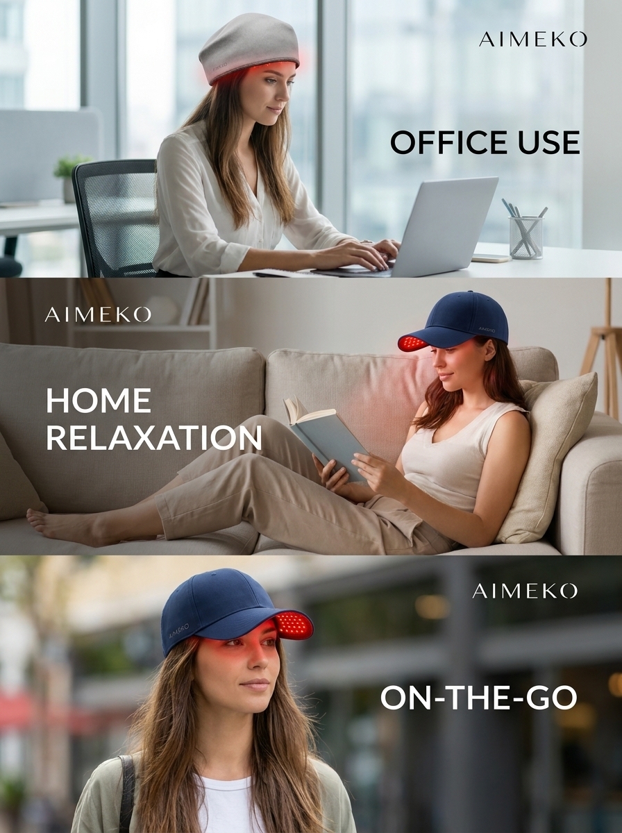 AIMEKO LED Hair Growth Cap Multi-Wavelength Wearable LED Hair Growth Solution