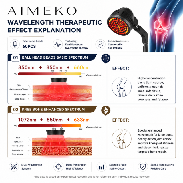 AIMEKO Red Light Therapy Knee Wrap Customized Dual-Zone LED Wellness Solution For Wearable Applications