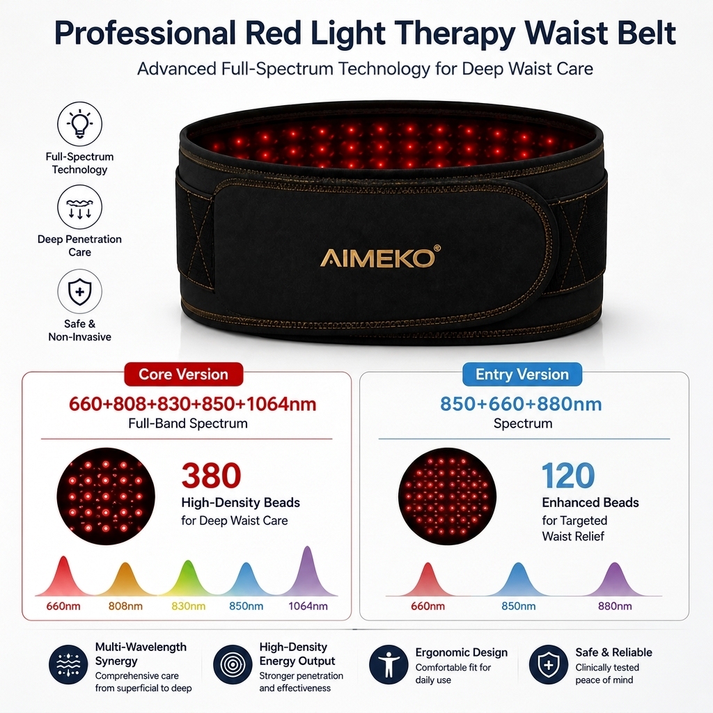 AIMEKO Red Light Therapy Belt Multi-Wavelength Wearable LED Wellness Solution Manufacturer