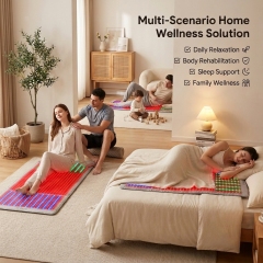 AIMEKO Red Light Therapy Blanket Full Body Photobiomodulation Device with Customized Multi-Wavelength Zones 520nm 460nm 660nm 850nm 940nm LED Light Therapy Mat for Skin Rejuvenation Muscle Recovery Wellness