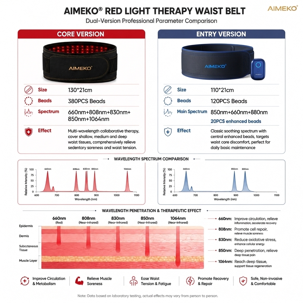 AIMEKO Red Light Therapy Belt Multi-Wavelength Wearable LED Wellness Solution Manufacturer