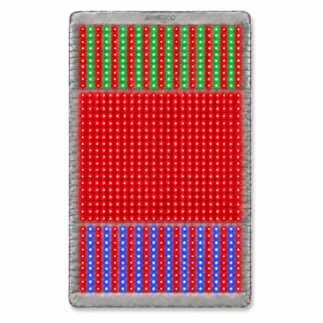 AIMEKO Red Light Therapy Blanket Full Body Photobiomodulation Device with Customized Multi-Wavelength Zones 520nm 460nm 660nm 850nm 940nm LED Light Therapy Mat for Skin Rejuvenation Muscle Recovery Wellness