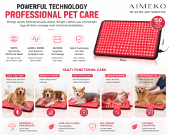 AIMEKO Pet Red Light Therapy Mat Customized Dual-Spectrum LED Wellness Solution For Pet Care Applications