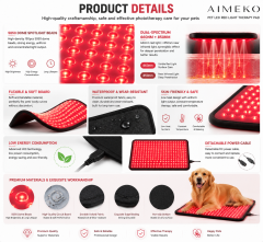 AIMEKO Pet Red Light Therapy Mat Customized Dual-Spectrum LED Wellness Solution For Pet Care Applications