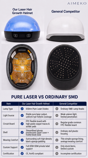 AIMEKO Laser Hair Growth Device Professional Laser Hair Growth Solution For Wearable Scalp Care Applications