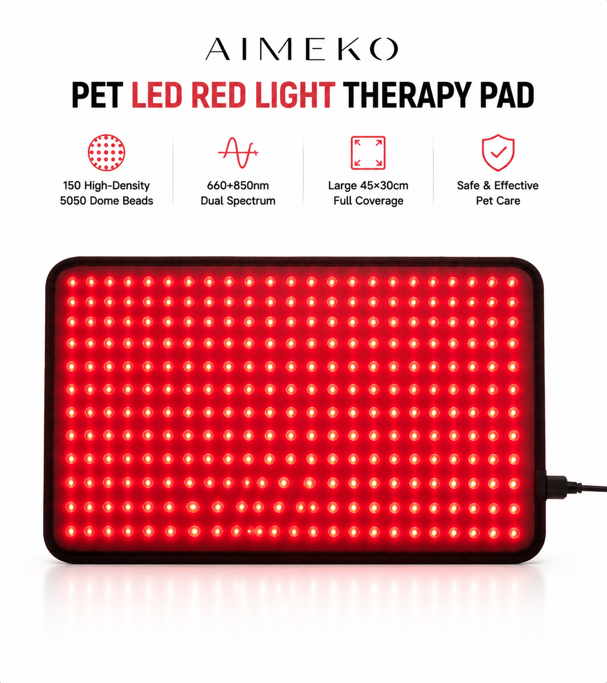AIMEKO Pet Red Light Therapy Mat Customized Dual-Spectrum LED Wellness Solution For Pet Care Applications
