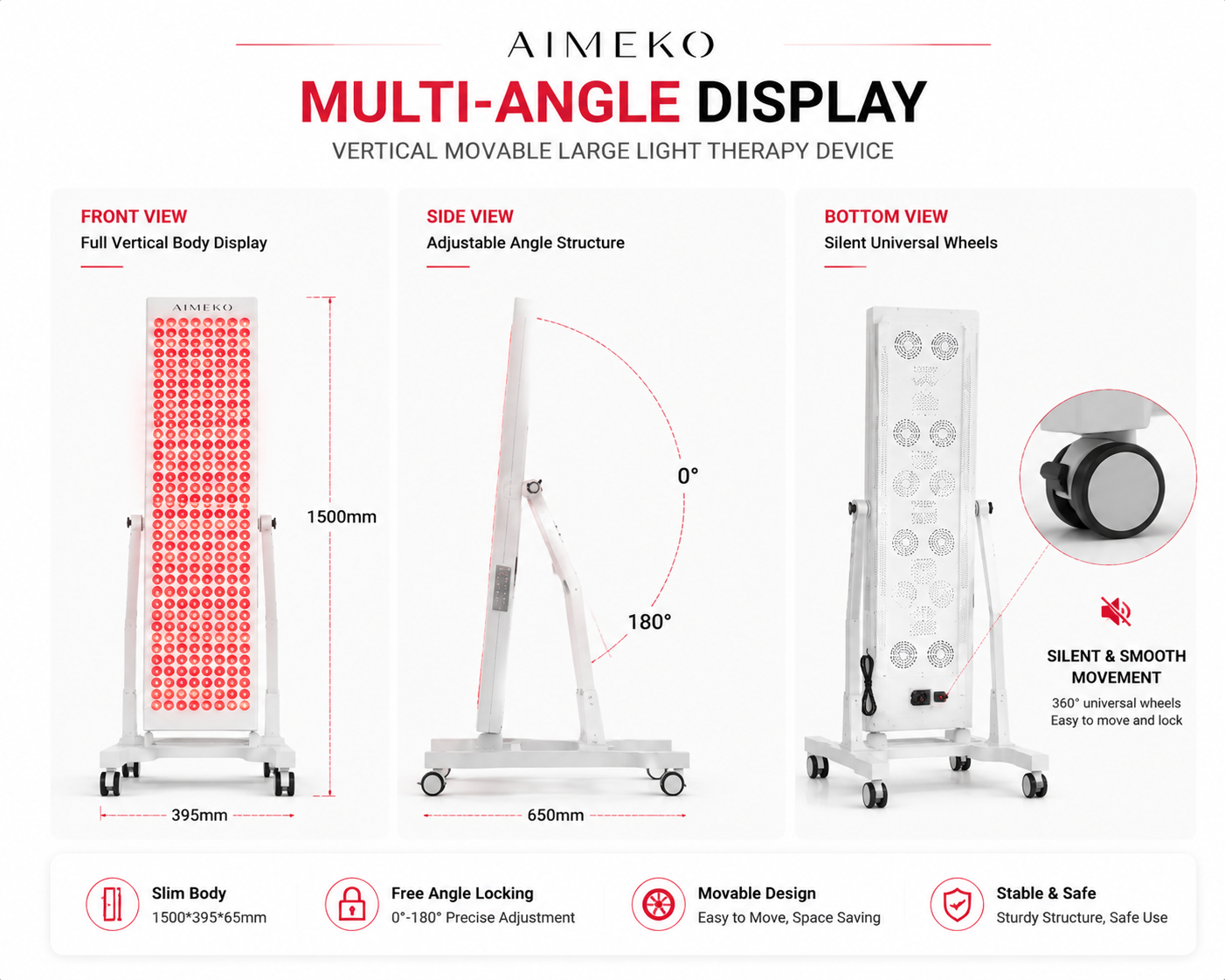 AIMEKO Standing LED Light Therapy Panel