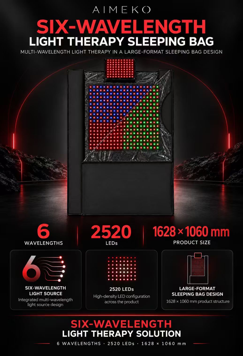 Full Body Red Light Therapy Sleeping Bag Manufacturer | AIMEKO Multi-Wavelength LED Photobiomodulation Sleeping Bag