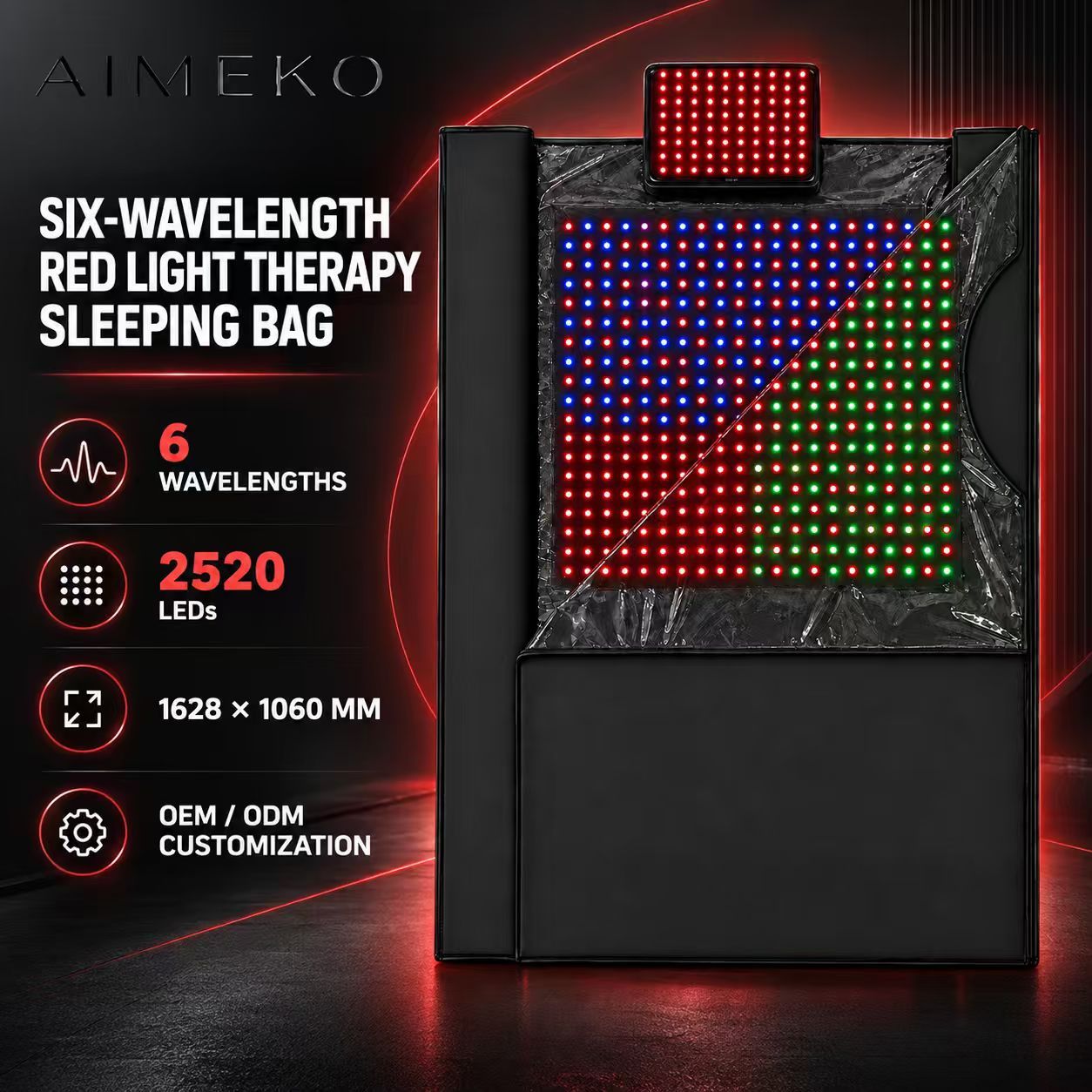 Full Body Red Light Therapy Sleeping Bag Manufacturer | AIMEKO Multi-Wavelength LED Photobiomodulation Sleeping Bag