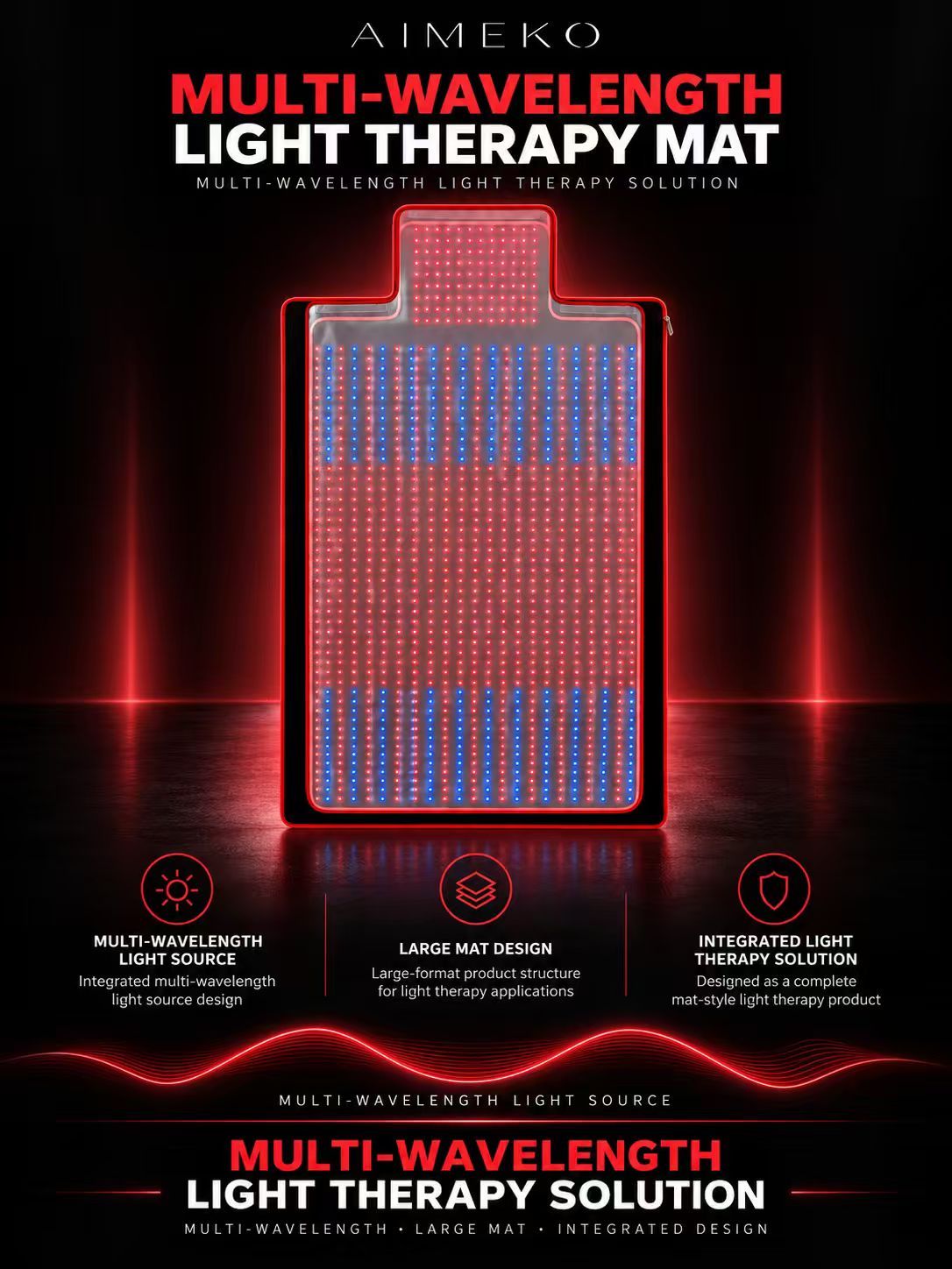 Full Body Red Light Therapy Mat Manufacturer | AIMEKO Multi-Wavelength LED Photobiomodulation Mat