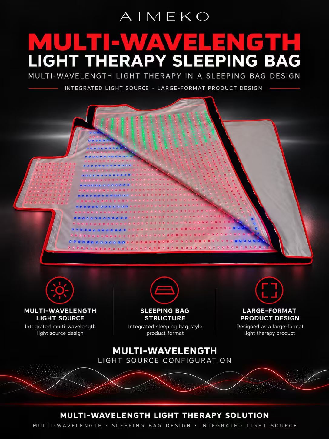 Full Body Red Light Therapy Sleeping Bag Manufacturer | AIMEKO Multi-Wavelength Photobiomodulation Sleeping Bag