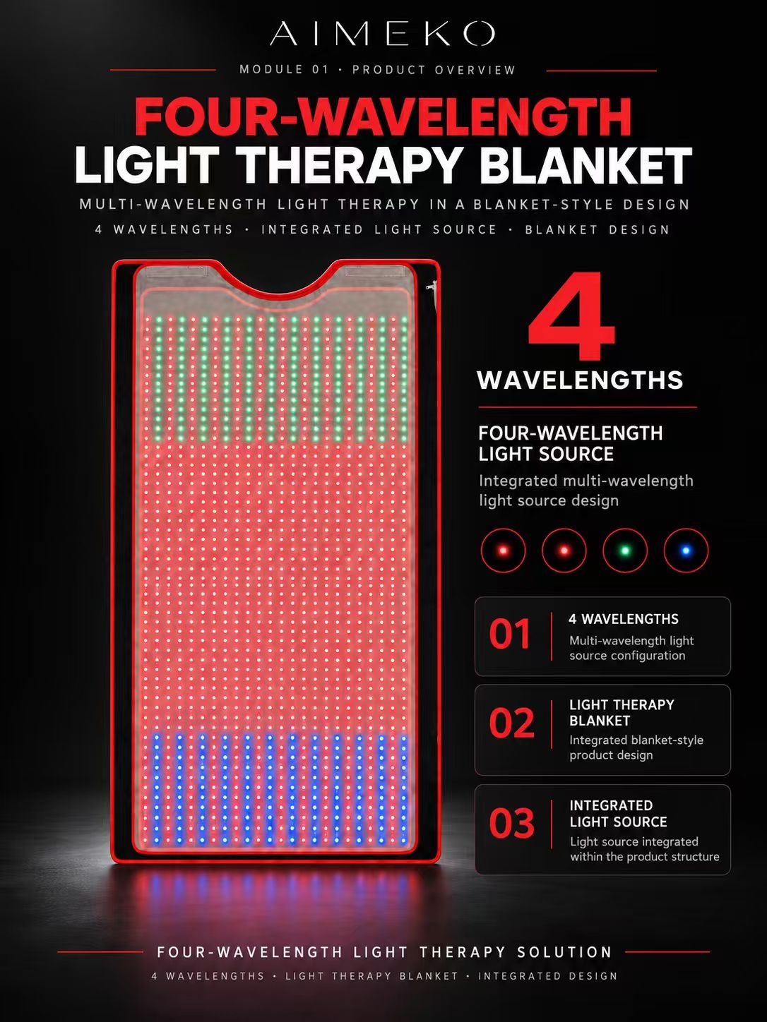 Full Body Red Light Therapy Blanket Manufacturer | AIMEKO Four-Wavelength Light Therapy Blanket