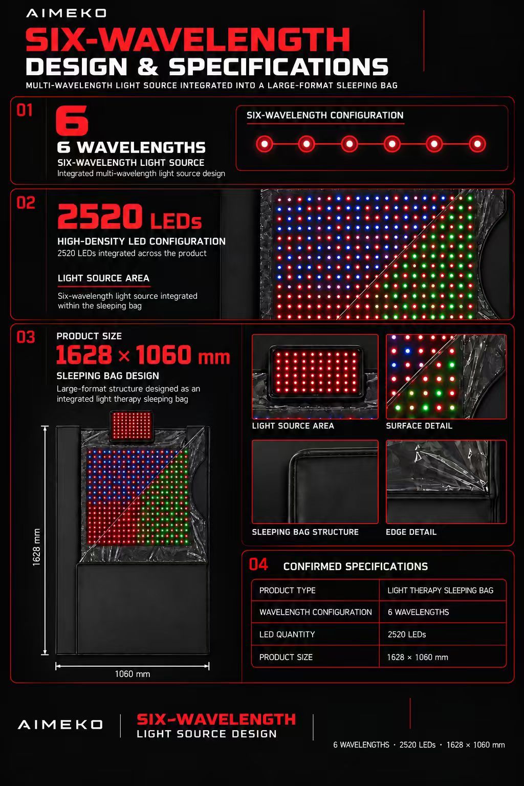 Full Body Red Light Therapy Sleeping Bag Manufacturer | AIMEKO Multi-Wavelength LED Photobiomodulation Sleeping Bag