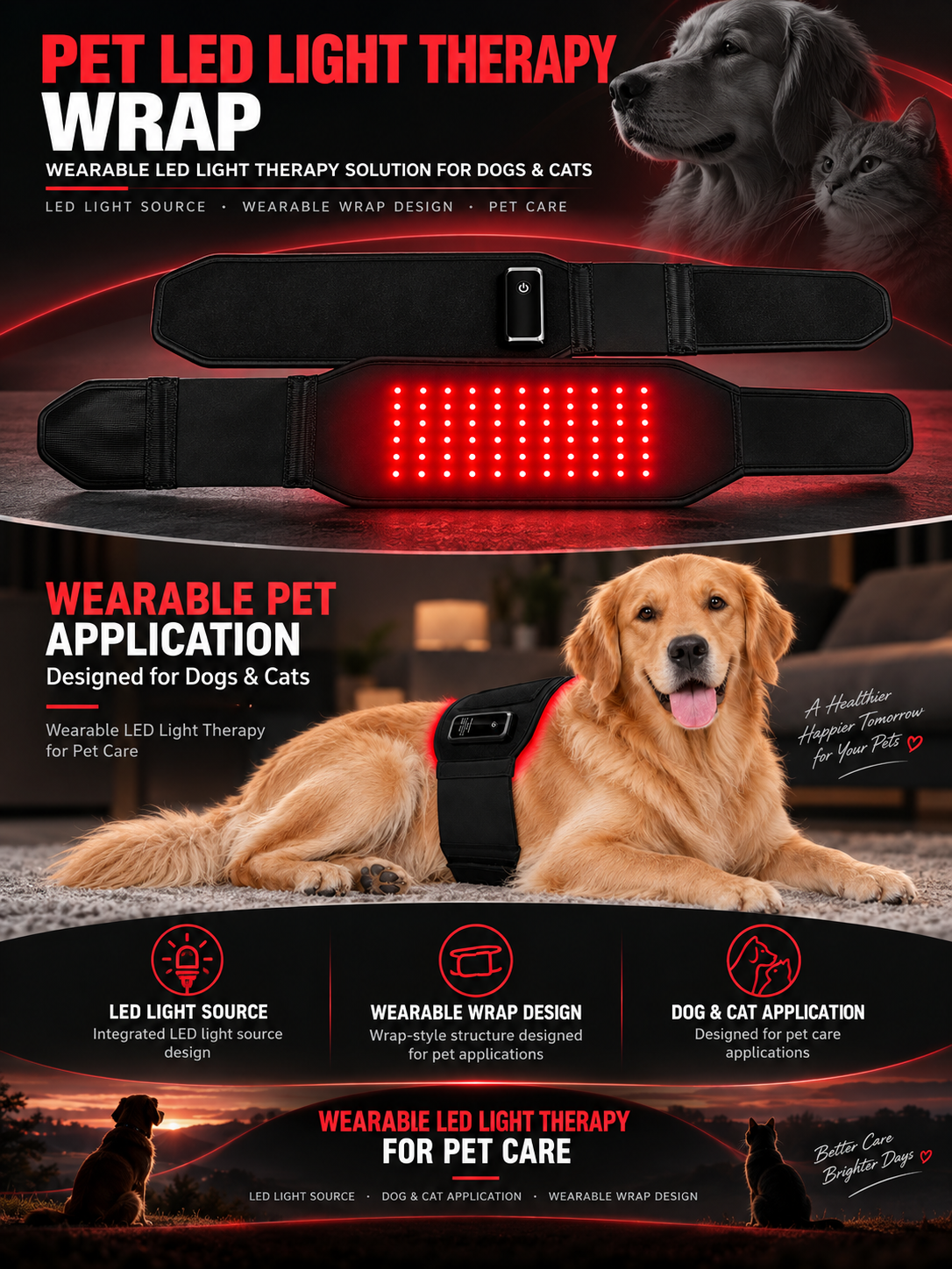 Pet Red Light Therapy Wrap Manufacturer | AIMEKO Wearable Pet Care Solution