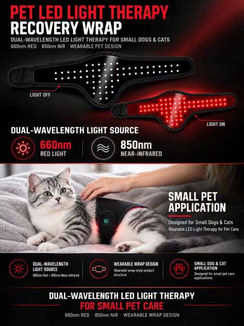 Pet Red Light Therapy Wrap Manufacturer | AIMEKO 660nm + 850nm LED Pet Care Wrap