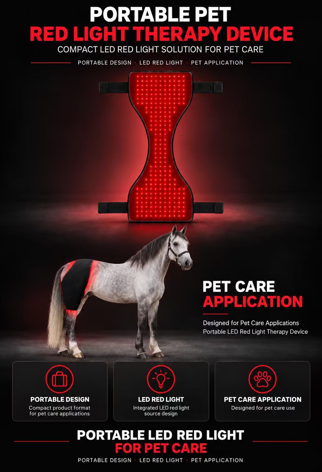 Portable Equine Red Light Therapy Device Manufacturer | AIMEKO Wearable Horse Care Solution