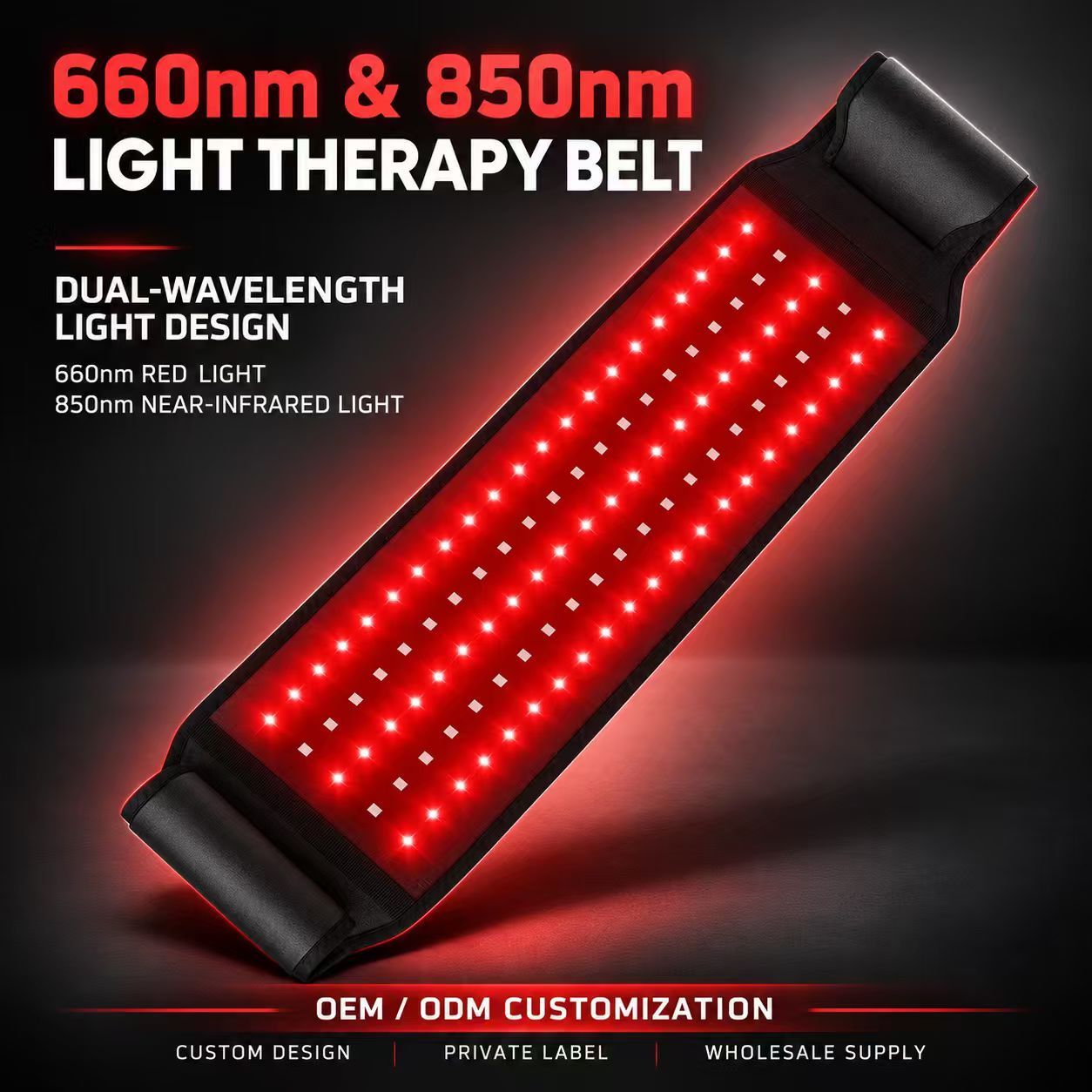 660nm + 850nm Red Light Therapy Belt Manufacturer | AIMEKO Dual-Wavelength LED Waist Belt