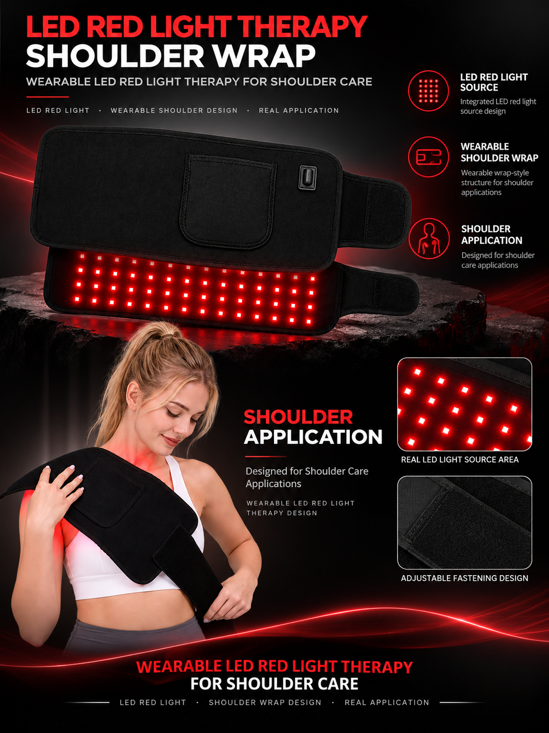Red Light Therapy Neck & Shoulder Wrap Manufacturer | AIMEKO Wearable LED Shoulder Care Solution