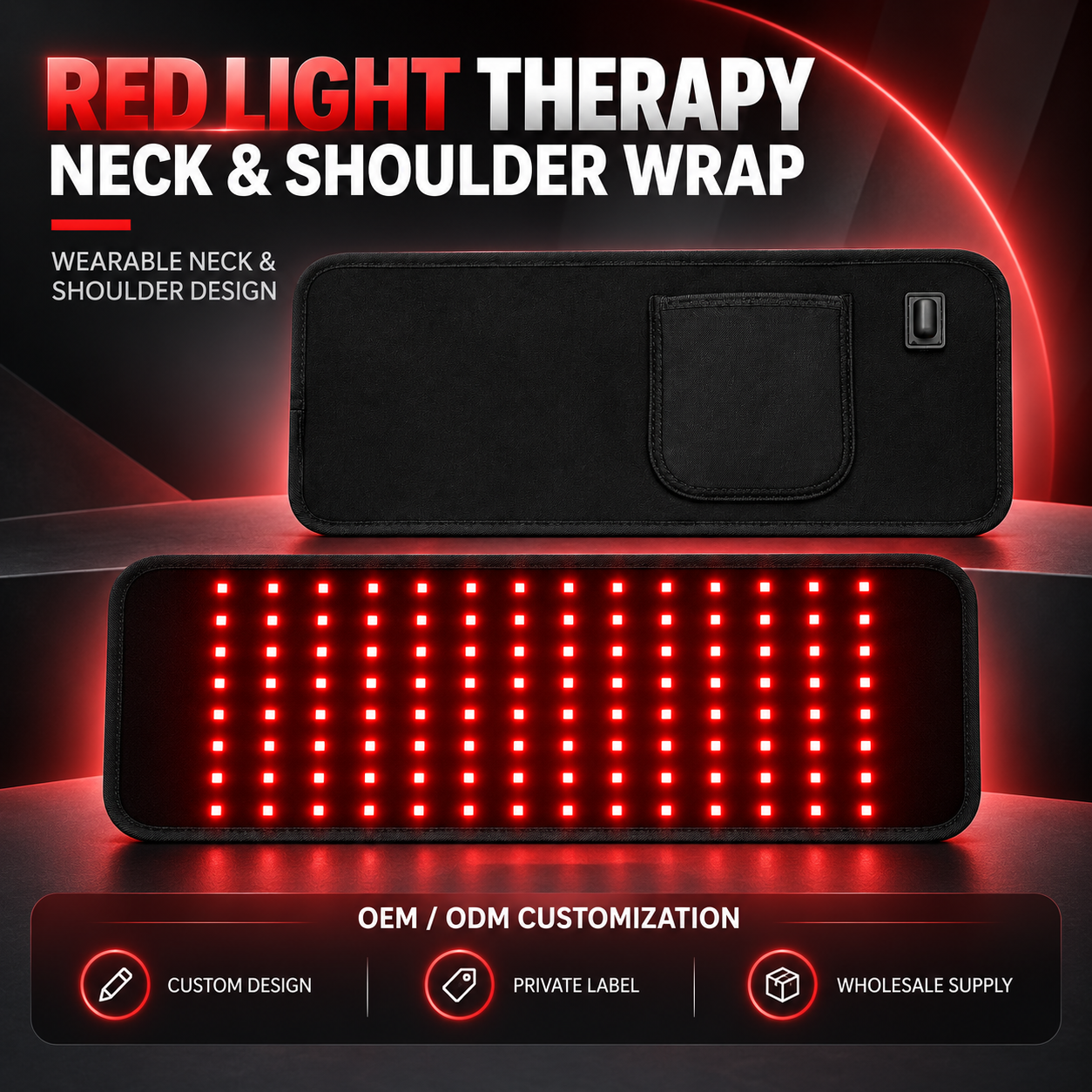 Red Light Therapy Neck & Shoulder Wrap Manufacturer | AIMEKO Wearable LED Shoulder Care Solution