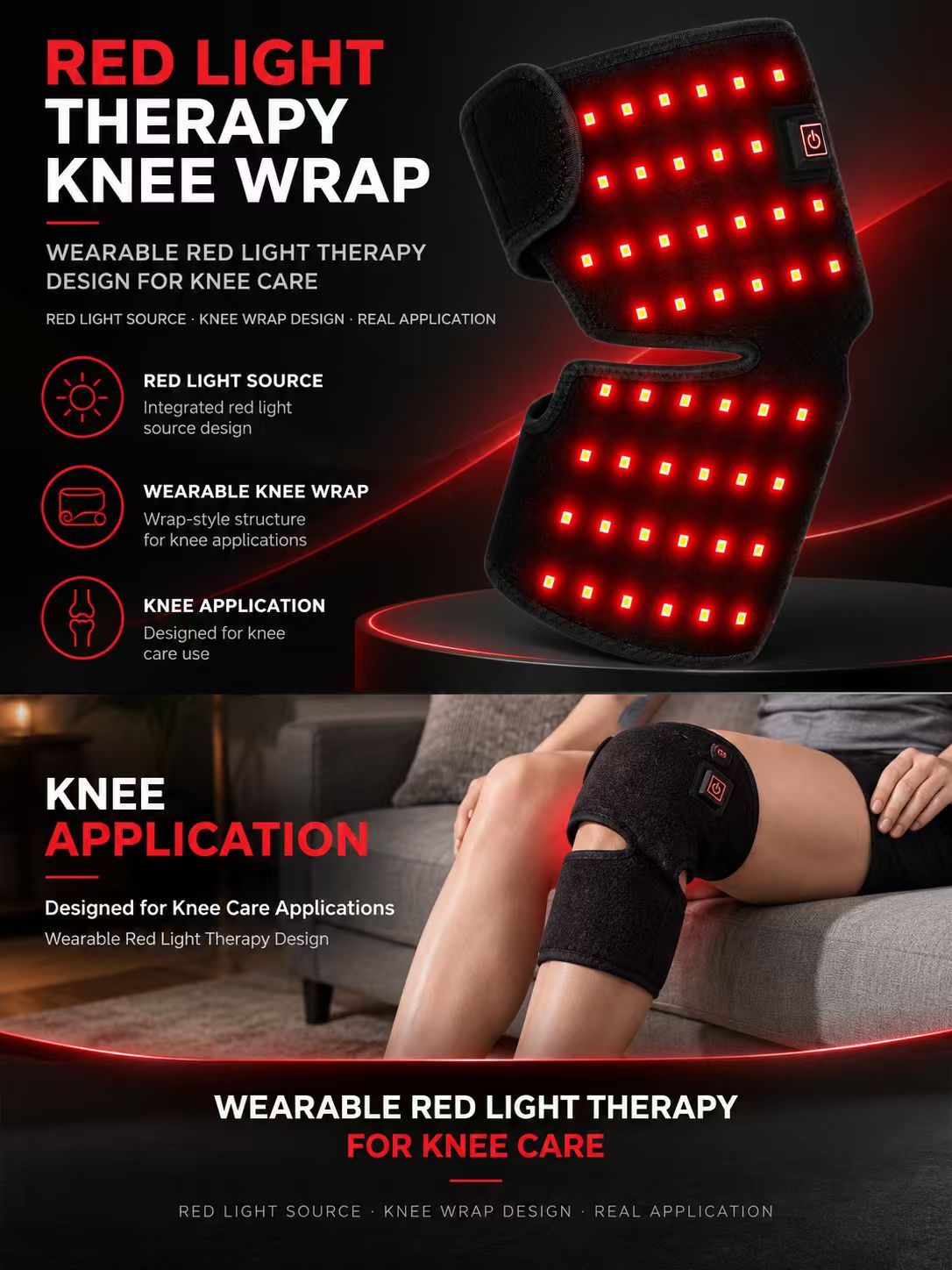 Red Light Therapy Knee Wrap Manufacturer | AIMEKO Wearable LED Knee Care Wrap