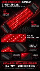 660nm + 850nm Red Light Therapy Belt Manufacturer | AIMEKO Dual-Wavelength LED Waist Belt