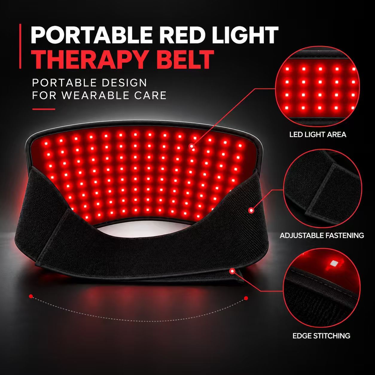 Portable Red Light Therapy Belt Manufacturer | AIMEKO Compact Wearable LED Waist Belt