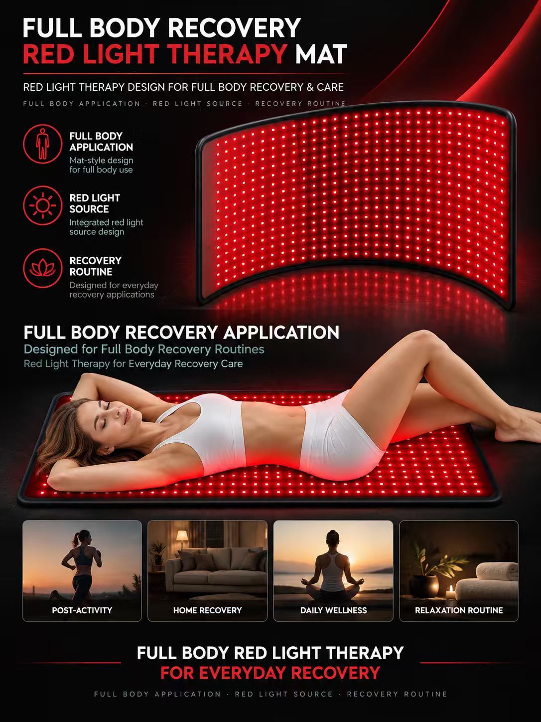 Full Body Red Light Therapy Mat Manufacturer | AIMEKO LED Recovery & Wellness Mat