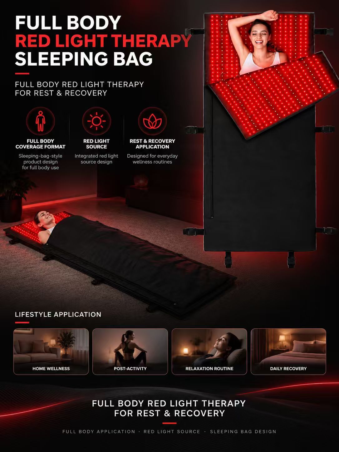 Full Body Red Light Therapy Sleeping Bag Manufacturer | AIMEKO Enclosed LED Wellness Solution