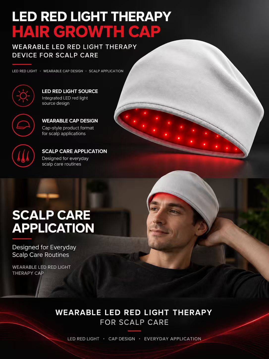 LED Red Light Therapy Hair Growth Cap Manufacturer | AIMEKO Wearable Scalp Care Cap