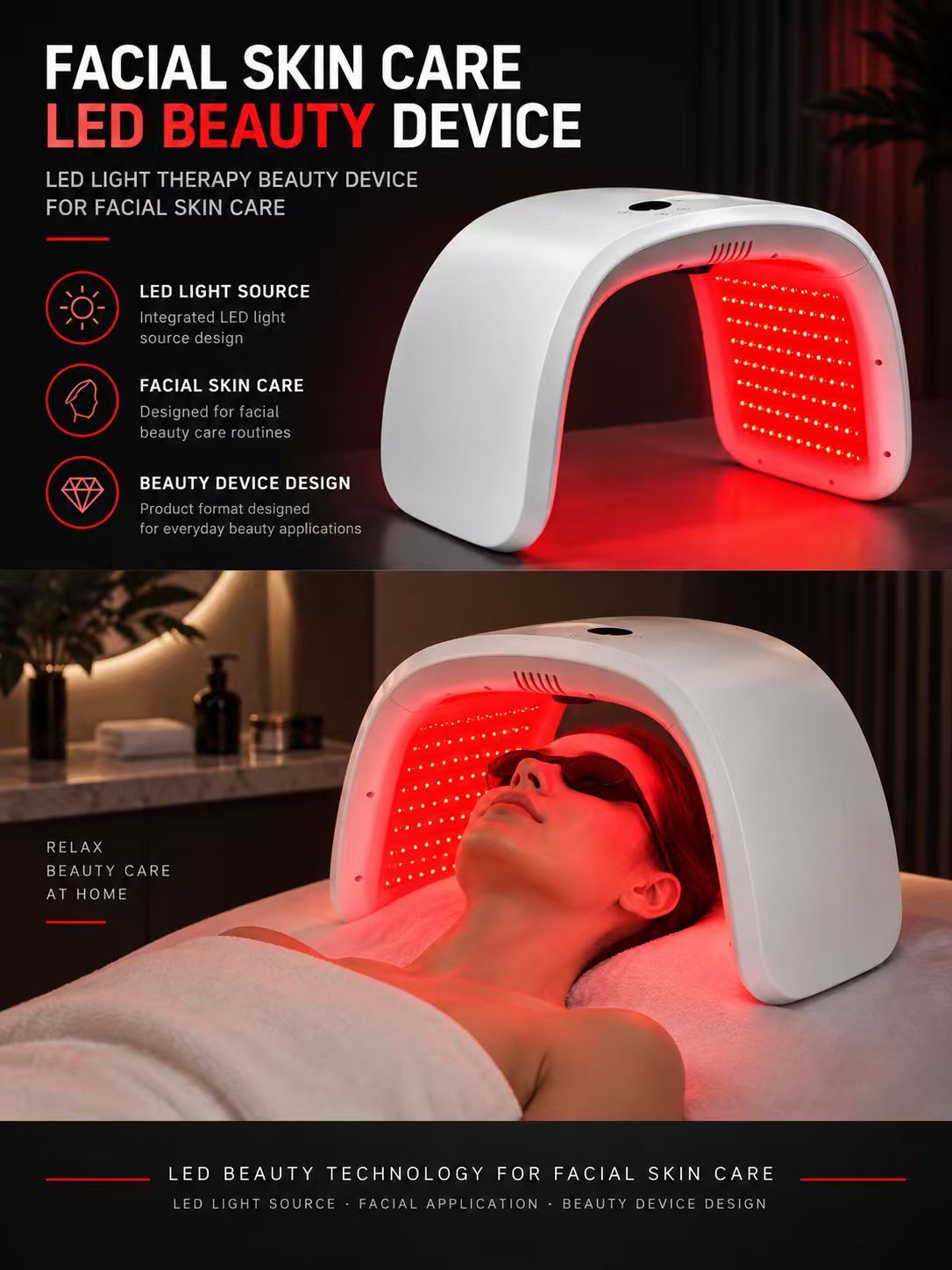 LED Light Therapy Beauty Device Manufacturer | AIMEKO Curved Phototherapy System