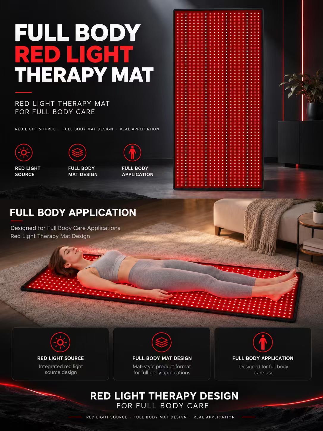 Full Body Red Light Therapy Mat Manufacturer | AIMEKO Wide-Area LED Wellness Mat