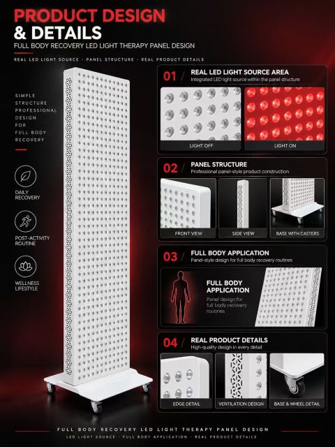 Full Body Red Light Therapy Panel Manufacturer | AIMEKO Mobile LED Recovery Panel