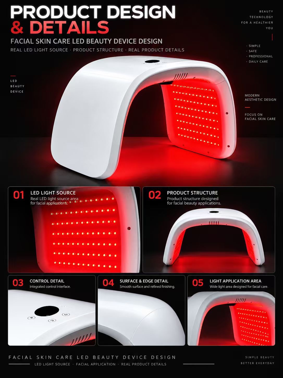 LED Light Therapy Beauty Device Manufacturer | AIMEKO Curved Phototherapy System