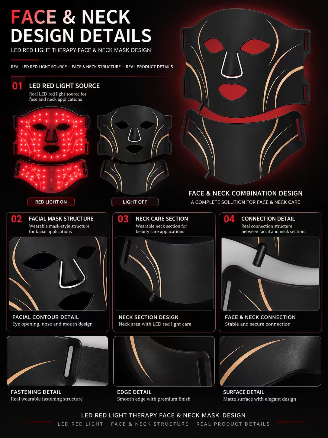 LED Face & Neck Light Therapy Mask Manufacturer | AIMEKO Red Light Beauty Mask  中文：